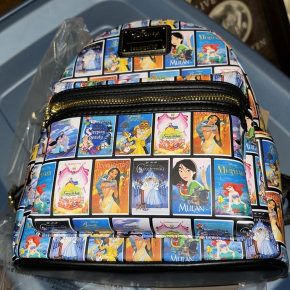 Loungefly Disney Princess VHS Tapes Mini Backpack (Exclusive Reprint) - Picture 7 of 9